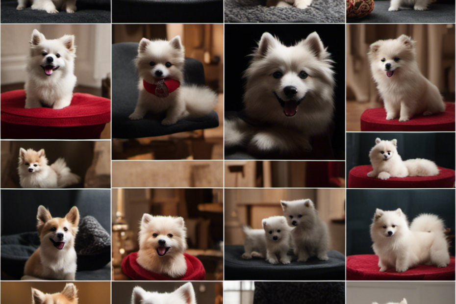 Ge of 10 images depicting various obedience training tips for Spitz Breeds, from hand signals to treats as rewards