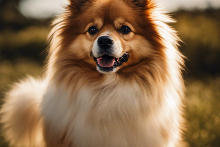 An image showcasing a well-groomed Spitz dog with a luscious, double-layered coat