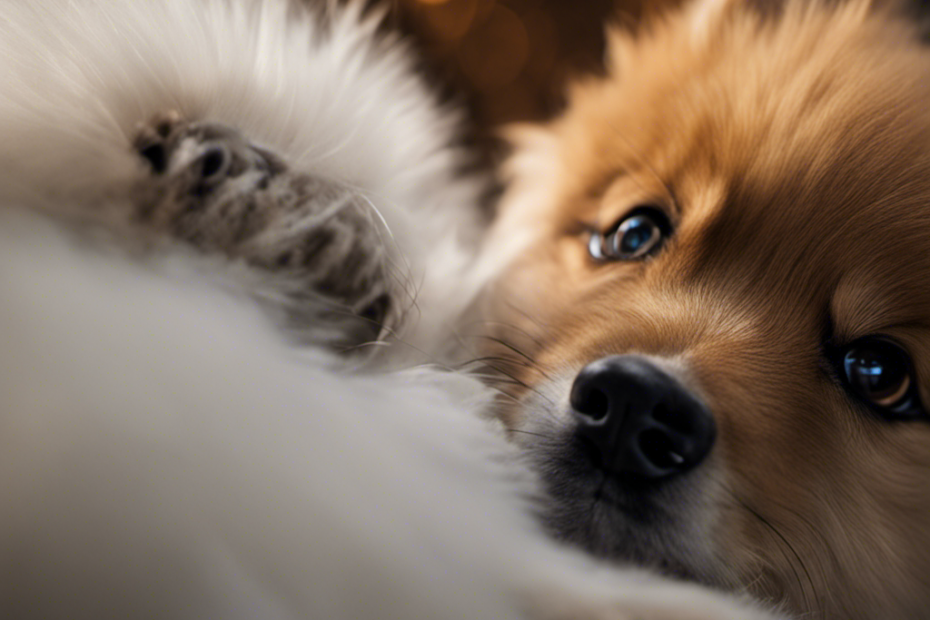 the essence of the Spitz breed by depicting a close-up image of a majestic, fluffy paw