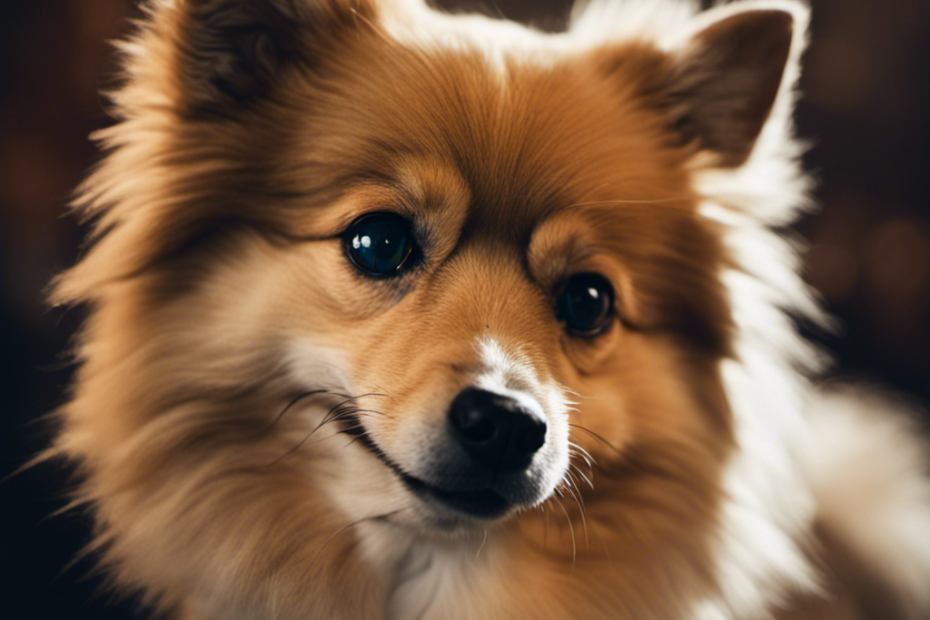-up of a Spitz breed's face wearing a regal expression, its signature pointed ears and fluffy fur clearly visible