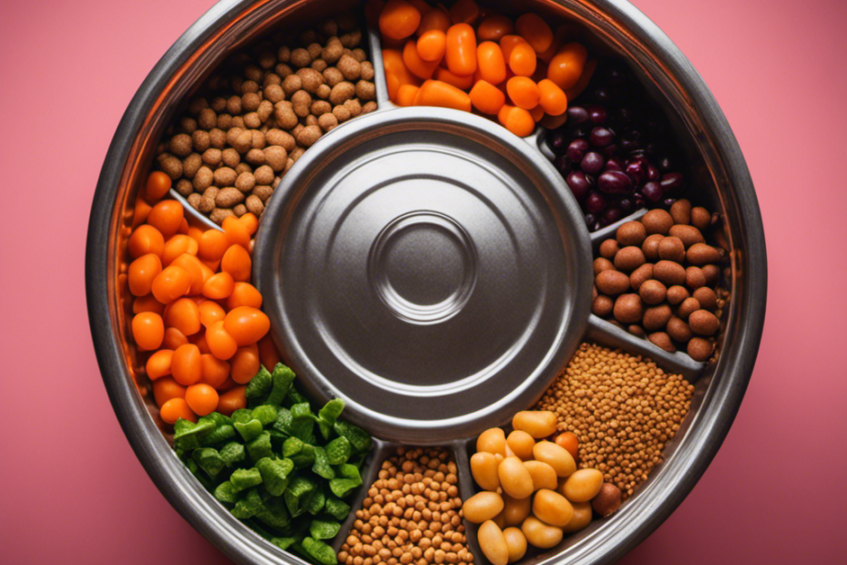 An image showcasing a vibrant, well-balanced dog food bowl filled with nutrient-rich ingredients like lean proteins, omega-3 fatty acids, fresh vegetables, and antioxidants, all tailored to enhance the longevity of Spitz dogs