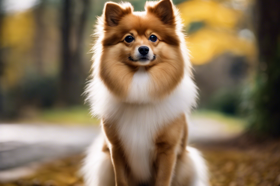 An image showcasing a Spitz dog breed's temperament: a loyal, intelligent, and alert companion