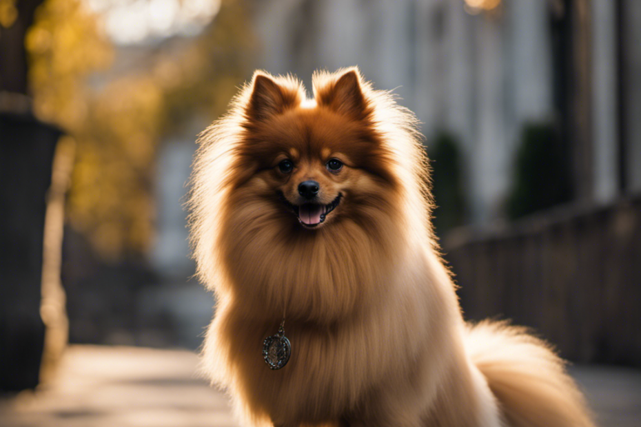 An image showcasing a well-groomed Spitz coat against a serene backdrop