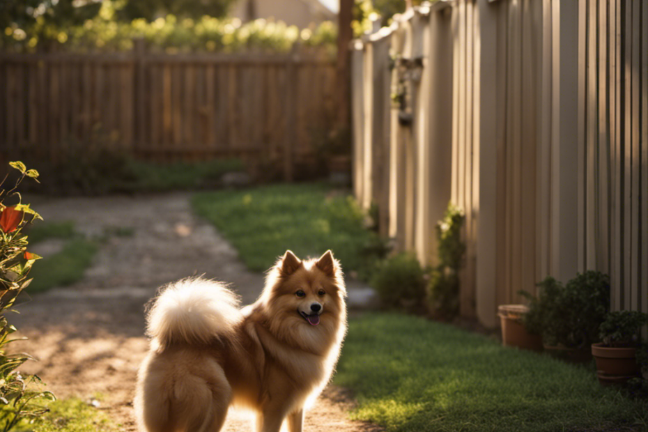 An image showcasing a serene backyard scene adorned with a sturdy, childproof fence and a vigilant parent figure, emphasizing the importance of safeguarding children