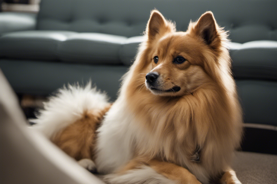 An image that showcases the profound bond between a spitz dog and a person in a therapy session